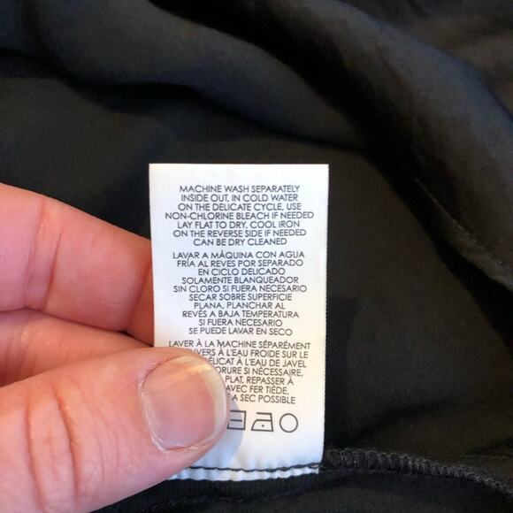 Cabi Classic Blouse black v neck ruffle trim top size Medium #3599 - Picture 10 of 14